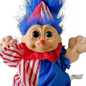 Vintage Russ Berrie Clown Bo-bo Doll Wee Troll Kidz Toy 1990s